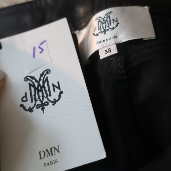NWT Womens DMN Paris Black Sheepskin Leather Pants 38 EUR/US 6 - Picture 7 of 7